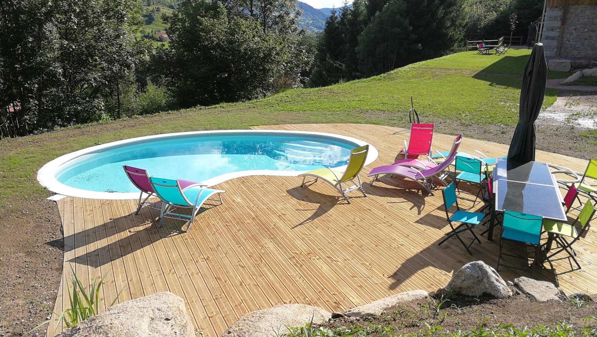 Piscine enterrée dans les Hautes-Vosges