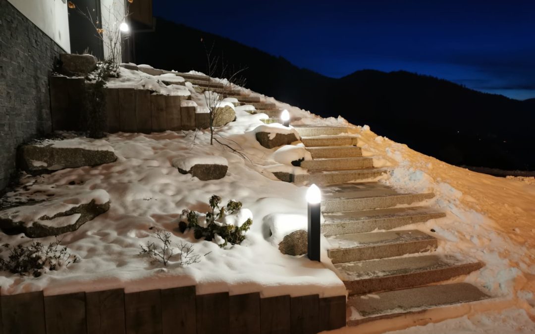 Éclairage jardin dans les Hautes-Vosges