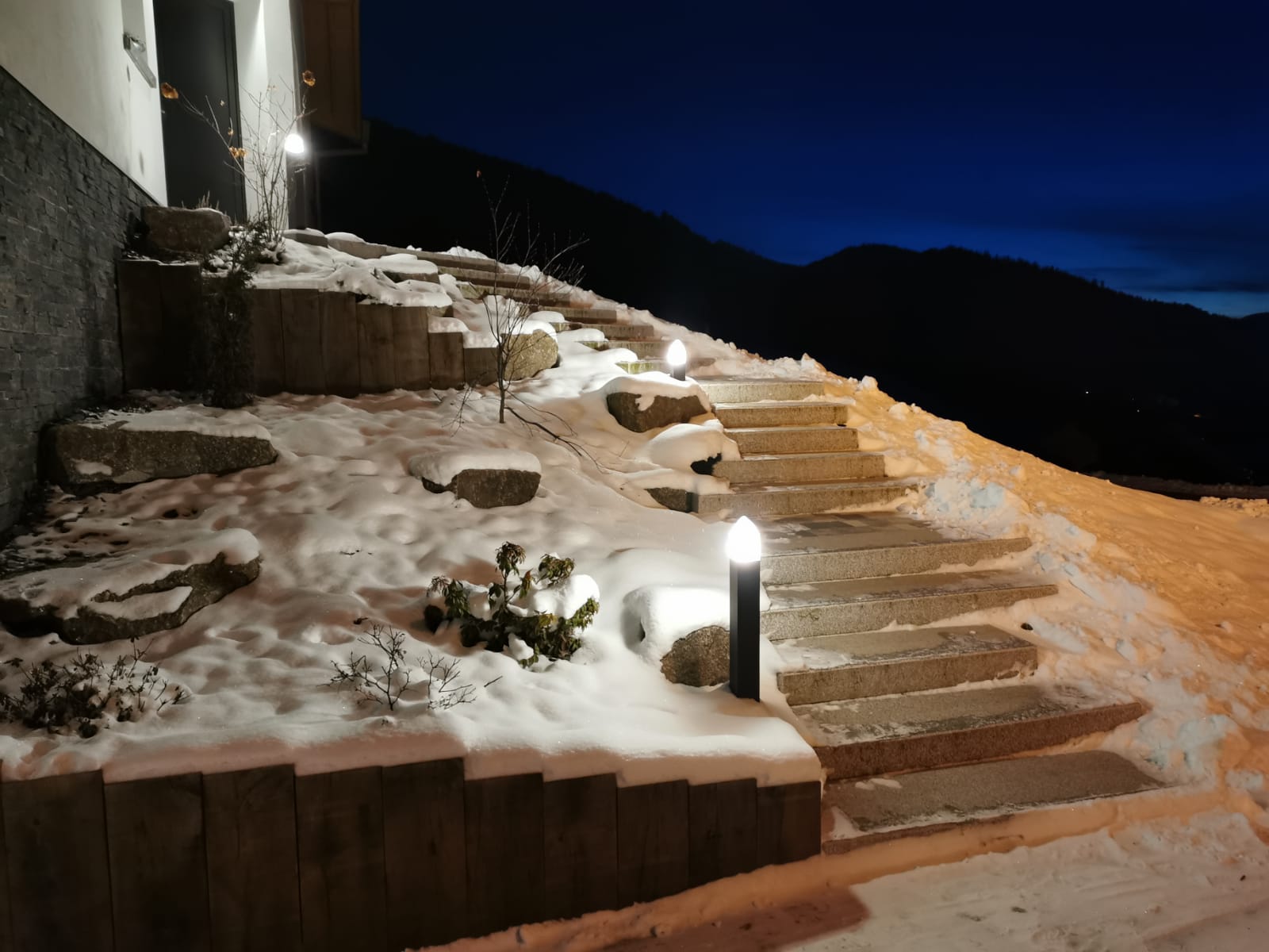 Éclairage jardin dans les Hautes-Vosges